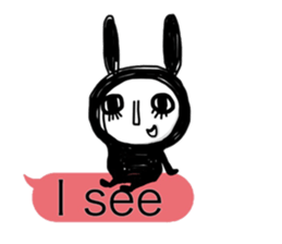 Girl of black rabbit2 sticker #10964563