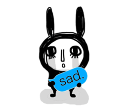 Girl of black rabbit2 sticker #10964564