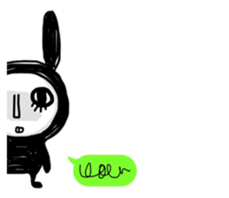 Girl of black rabbit2 sticker #10964566