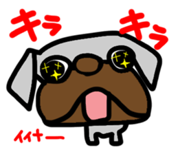 Pretty reaction Pug dog sticker #10965386