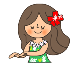 ALOHA!Hawaiian girl Sticker sticker #10968573