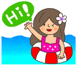 ALOHA!Hawaiian girl Sticker sticker #10968596