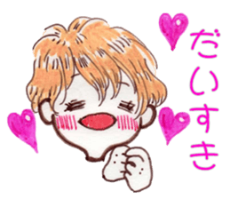 Cute blond boy sticker #10968701