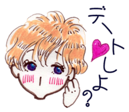 Cute blond boy sticker #10968703