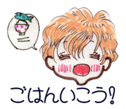 Cute blond boy sticker #10968704