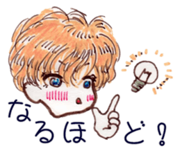 Cute blond boy sticker #10968713