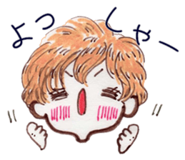 Cute blond boy sticker #10968724