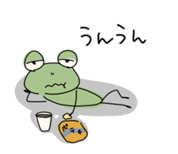 Lazy frog. sticker #10969170