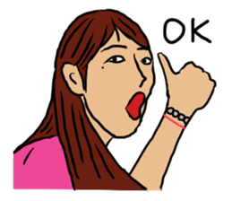 Lady having beauty mark sticker #10970731