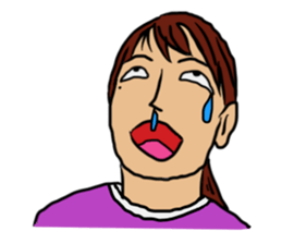 Lady having beauty mark sticker #10970735