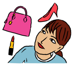 Lady having beauty mark sticker #10970747