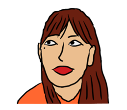 Lady having beauty mark sticker #10970762