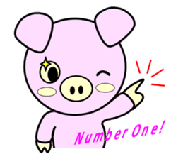 pig character mii-ton (English) sticker #10971055