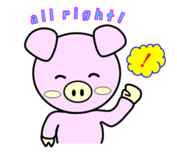 pig character mii-ton (English) sticker #10971056