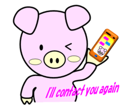 pig character mii-ton (English) sticker #10971077