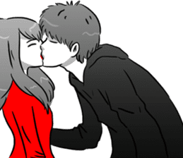 Manga couple in love 4 sticker #10974528