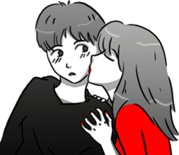Manga couple in love 4 sticker #10974530