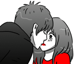 Manga couple in love 4 sticker #10974532