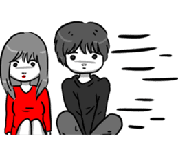 Manga couple in love 4 sticker #10974538