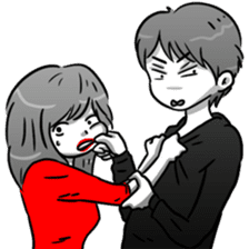 Manga couple in love 4 sticker #10974541