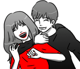 Manga couple in love 4 sticker #10974548
