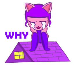 A Dreamy Girl with Cat Ears sticker #10974930