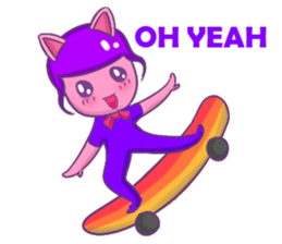 A Dreamy Girl with Cat Ears sticker #10974933