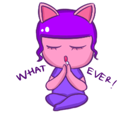 A Dreamy Girl with Cat Ears sticker #10974934