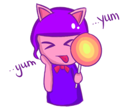 A Dreamy Girl with Cat Ears sticker #10974935