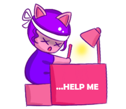 A Dreamy Girl with Cat Ears sticker #10974943