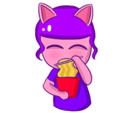 A Dreamy Girl with Cat Ears sticker #10974946