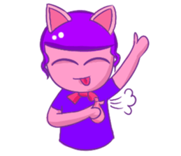 A Dreamy Girl with Cat Ears sticker #10974955