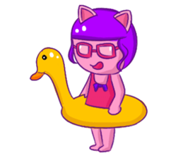 A Dreamy Girl with Cat Ears sticker #10974957