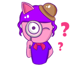 A Dreamy Girl with Cat Ears sticker #10974961