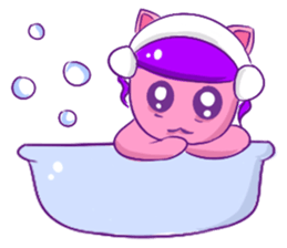 A Dreamy Girl with Cat Ears sticker #10974962