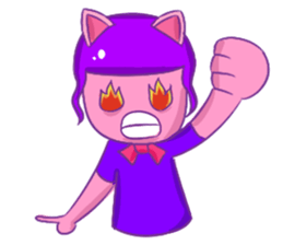 A Dreamy Girl with Cat Ears sticker #10974965