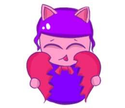 A Dreamy Girl with Cat Ears sticker #10974966