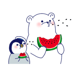 Penguin & Polar bear Summer vacation sticker #10975234