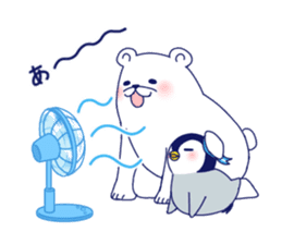 Penguin & Polar bear Summer vacation sticker #10975236
