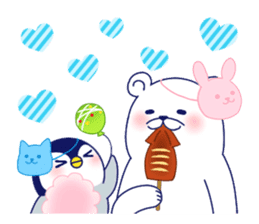 Penguin & Polar bear Summer vacation sticker #10975238