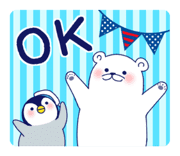 Penguin & Polar bear Summer vacation sticker #10975240