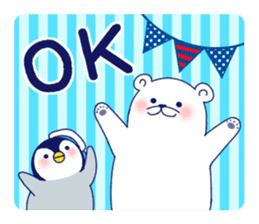 Penguin & Polar bear Summer vacation sticker #10975240