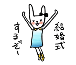 Cute rabbit will marry sticker #10975408