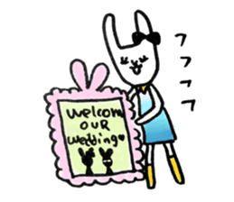 Cute rabbit will marry sticker #10975434