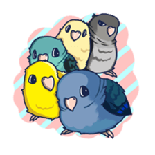 Lineolated parakeet and friends sticker #10975480