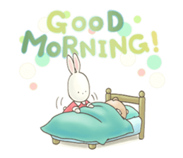 Cute bear and rabbit 7 by Torataro sticker #10976370