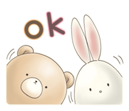 Cute bear and rabbit 7 by Torataro sticker #10976387