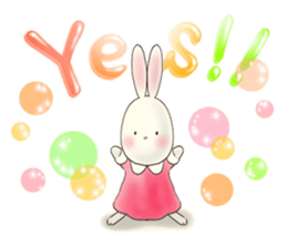 Cute bear and rabbit 7 by Torataro sticker #10976398