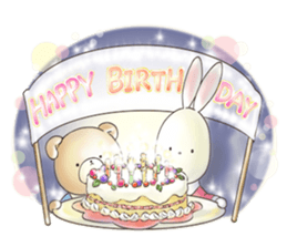 Cute bear and rabbit 7 by Torataro sticker #10976407