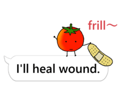 Mini tomato on the balloon (English). sticker #10979569